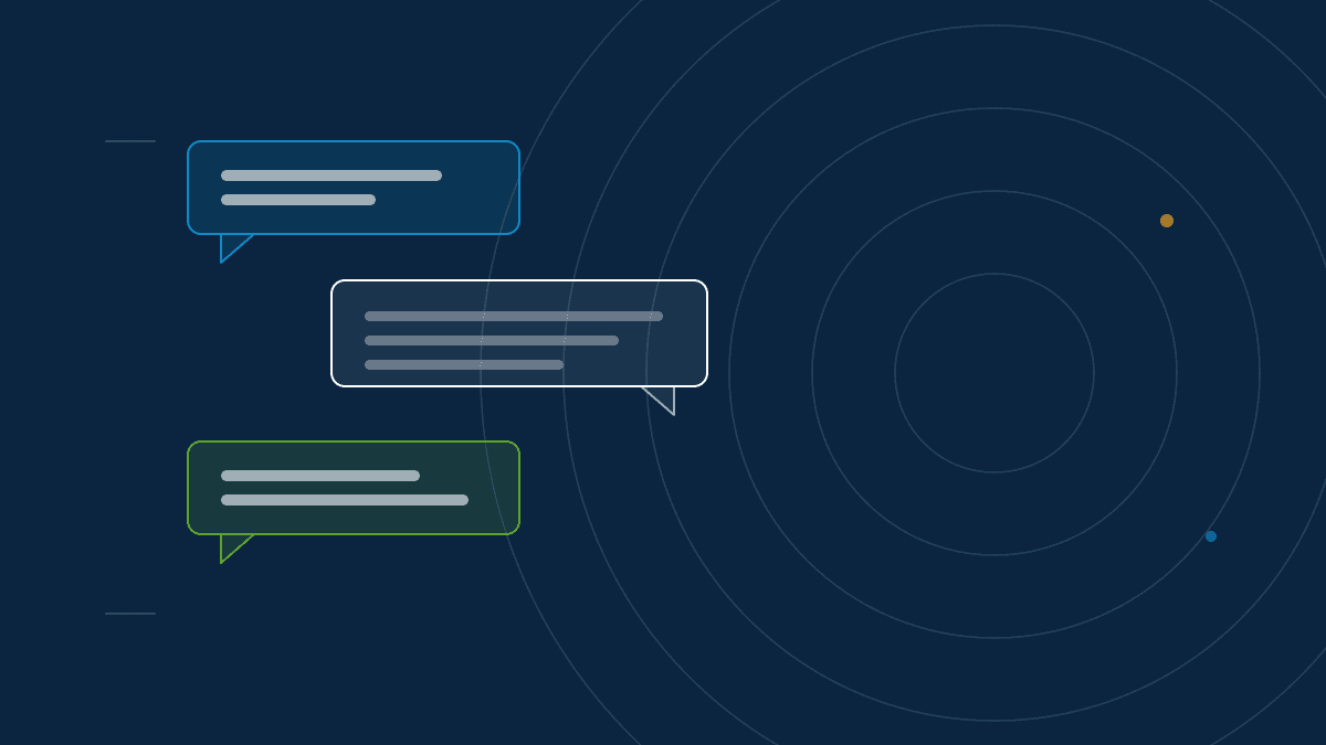 Stacked question and answer panels in brand colors